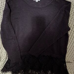 Eyeshadow Black Lace Hem Top